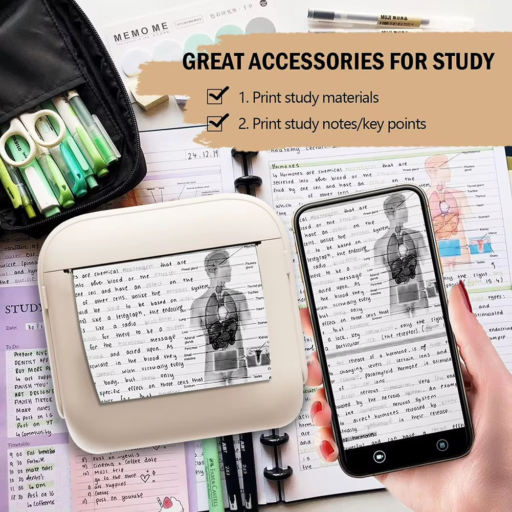 X6 Mini Thermal Printer Portable Inkless Wireless Bluetooth 200DPI Pocket Photo Printer Journal Notes Memo Sticker Maker Machine