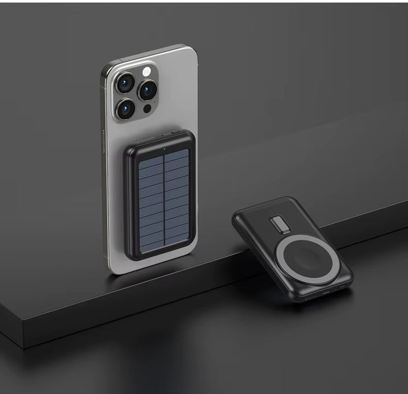 10000Mah Solar Power Bank Magnetic Wireless Charger Mini Powerbank for Iphone 16 15 14 12 Pro Portable External Battery Charger